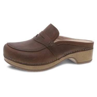 Imagem de Dansko Mocassim feminino Bel Mule confort vel, Marrom oleado, 6.5-7