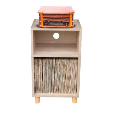 Imagem de Estante Rack Para Discos de Vinil LPs (Carvalho Poro)