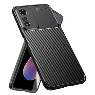 Imagem de Capa Capinha Anti Impacto Para Xiaomi Redmi Note 12s Case Com Desenho Fibra De Carbono Shock Queda (Preta)