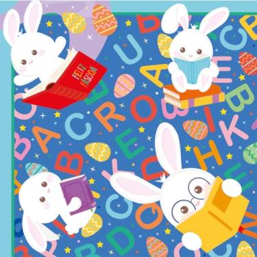 Imagem de Embalagem para Ovo de Páscoa, 24 X 24 cm, Abc Azul, Embalagem com 25 Unidades, Cromus