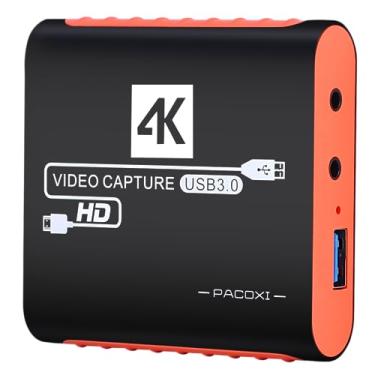 Imagem de Placa de Captura para Switch com Passagem 4K, Captura de Vídeo de Jogo HDMI USB3.0 1080P 60FPS para Streaming, para Xbox PS4 PS5 PC DSLR Transmissão e Gravação ao Vivo