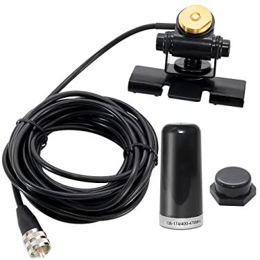 Imagem de Anina Antena de rádio bidirecional móvel amador de veículo banda dupla VHF UHF 136-174MHz 400-470MHz, suporte de montagem de lábio NMO ajustável para caminhão Hatchbacks SUV carro com cabo coaxial RG58 PL-259 conector e copo de chuva