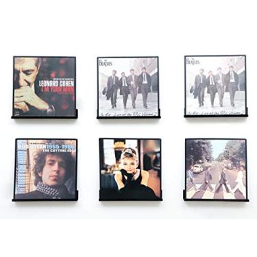 Imagem de Prateleira de vinil IEEK, suporte de parede, 6 peças de prateleira de exibição de álbum de acrílico preto, exibe sua audição diária com estilo