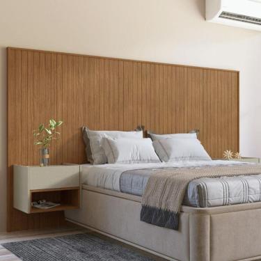 Imagem de Cabeceira Frisada Casal Queen com Mesa de Apoio Florença Casa D