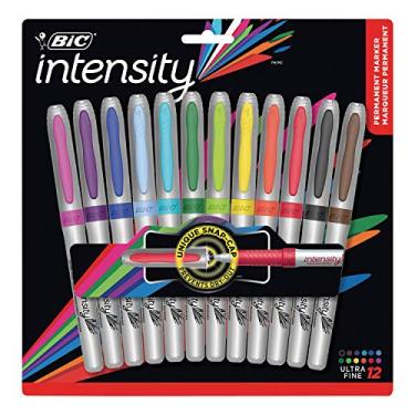 Imagem de BIC Intensity Fashion marcadores permanentes, ponta ultrafina, cores sortidas, 12 unidades (a embalagem pode variar)