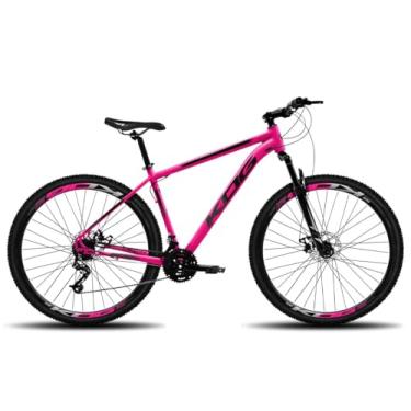 Imagem de Bicicleta Aro 29 Feminina Mountain Bike Em Aluminio 6061 Cabeamento Interno 21 Marchas Freio a Disco Garfo de Susensão 80mm de Cursor,17,Rosa Preto