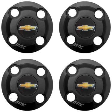 Imagem de 4Un Calota Centro Roda Monza Omega Preto Fosco Com Logo