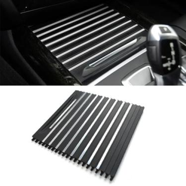 Imagem de Goodithy Suporte de copo de console central, tampa de rolo de rolo, suporte de copo de água, tampa de rolo deslizante, substituição para BMW X5 X6 F15 F16 51169251973 (cromado)