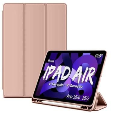 Imagem de Smart Case C/Suporte Pencil Para Apple iPad Air 4ª 5ª Geração De 10.9" Pol. Model A2316 A2324 A2325 A2072 / A2588 A2589 A2591 Ano 2020/2022 - Alamo (ROSE)