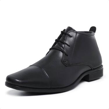 Imagem de Bota Social Masculina Esporte Fino Cano Curto de Amarrar Palmilha EVA Macia Solado Resi...