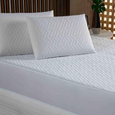 Imagem de Capa Protetora de Colchão Impermeável Branco Matelado (SOLTEIRO)
