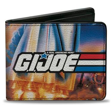 Imagem de Hasbro Wallet, Bifold, GI JOE Retro Shuttle Poster Scene, couro vegano, Multicor, 4.0" x 3.5", Casual