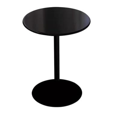 Imagem de Mesa de bar alta, mesa de bistrô, mesa lateral preta, mesa de jantar, mesa de jantar interna e externa, mesa de bar alta para bistrô, mesa de coquetel circular com base de metal, sofá de sala de