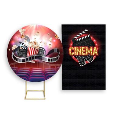 Imagem de Painel De Festa Redondo 1,50x1,50 + Painel Vertical 1,50x2,20 - Sala d