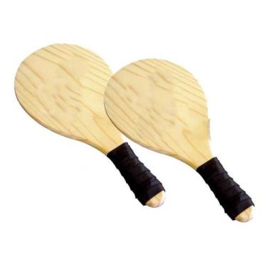 Imagem de Raquetes De Madeira Ping Pong Frescobol Com Bola - Surf Radical