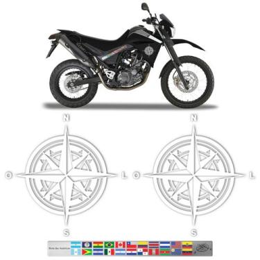 Imagem de Adesivo Bússola Rosa dos Ventos Branco + Rota das Américas - SPORTINOX