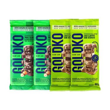 Imagem de Kit VEGANO - Barras de chocolate zero adição de açúcares 80g - Goldko