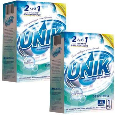 Imagem de Kit 2 Unid. Sabão Máquina De Lava Louça Unik Sem Fragrância Detergente