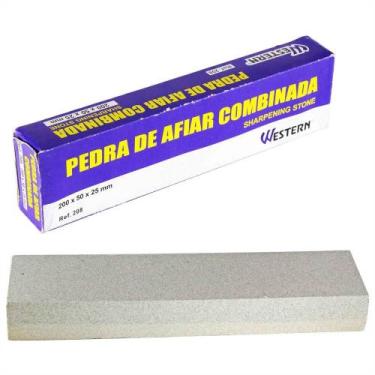 Imagem de Pedra Para Afiar Facas Combinada Dupla Face 20cm 208 Western - Etilux