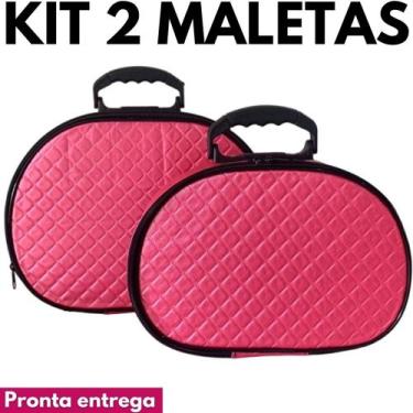 Imagem de Kit 02 Maleta Frasqueira Necessaire Para Viagem Casual Maquiagem De Lu