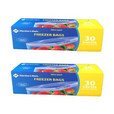 Imagem de Kit 2 Sacos Para Freezer Bags Fecho Duplo 60un Pequeno - Members Mark