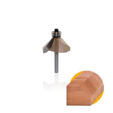 Imagem de Fresa Tupia Manual Com Dois Cortadores 45 Graus Haste 6 Mm Corte 3/4" 