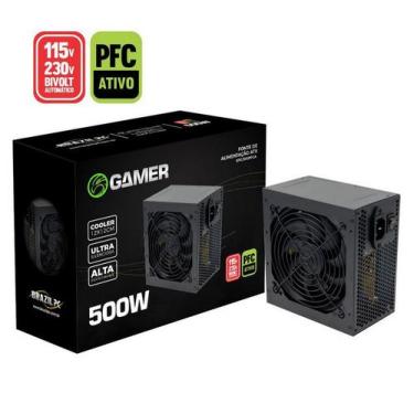 Imagem de Fonte 500w Real Pfc Ativo Bivolt Automático Silenciosa C/ Nf - Brazilp