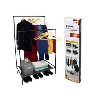 Imagem de Arara Dupla Multiuso Quarto Cabideiro Sapateira Portátil - Casita, Pre