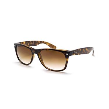 Imagem de Ray-Ban Óculos de sol feminino Rb2132 New Wayfarer, armação Havana clara, lente marrom gradiente 710/51, M EUA, Marrom