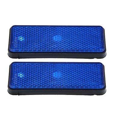 Imagem de X AUTOHAUX Refletor retangular universal de 2 peças para latas de lixo de motocicletas, trailers, caminhões e bicicletas, azul