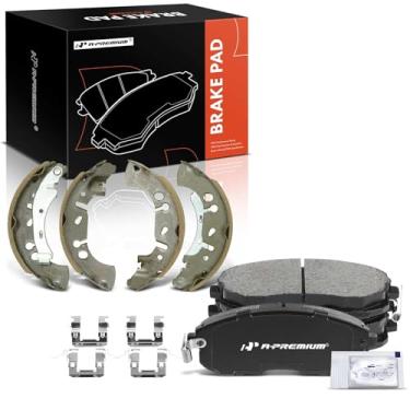 Imagem de A-Premium Conjunto de pastilhas de freio a disco de cerâmica dianteira e traseira compatível com modelos selecionados Nissan - Sentra 2013-2017, 8 peças