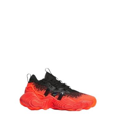 Imagem de adidas Tênis de basquete infantil Trae 3 para meninos - Preto, Core Black/Solar Red/Core Black, 18