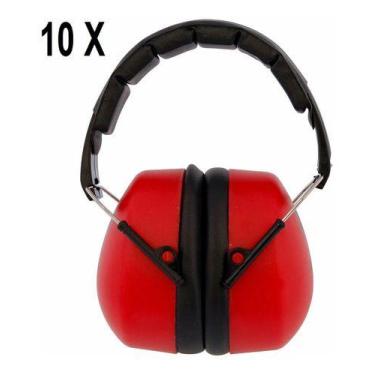 Imagem de Kit Abafador De Ruido Profissional 21 Db 3m 10 Unidades, Vermelho