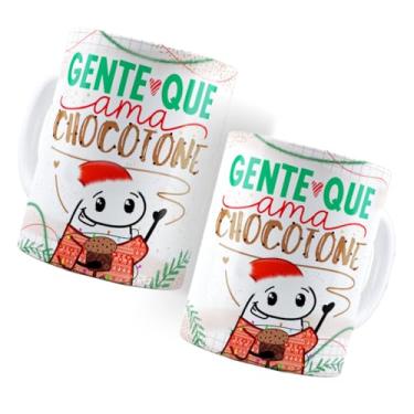 Imagem de Caneca Personalizada Bento Florks Feliz Natal Gente Que Ama Chocotone Cerâmica 325ml