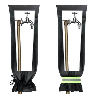 Imagem de Capas de torneira ao ar livre para proteção contra congelamento de inverno, pacote com 2, meias reutilizáveis para cobertura de torneira de jardim para várias torneiras, tubo de torneira de água,