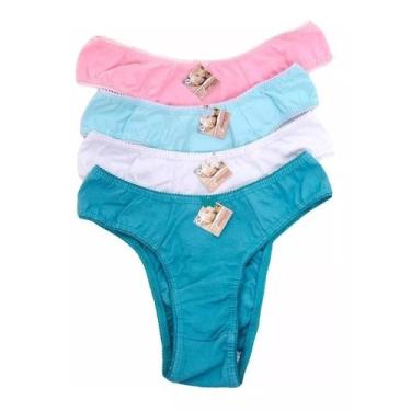 Imagem de Kit 12 Calcinhas Tanga Em Algodão Adulto Lisa E Estampada - ANHANGUERA