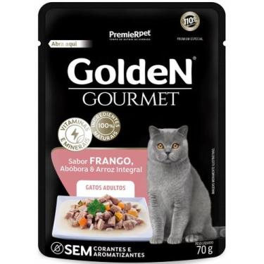 Imagem de Ração Úmida Golden Gourmet para Gatos Adultos Sabor Frango, Abóbora e 