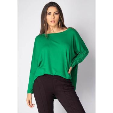 Imagem de Blusa Ampla Malha Morcego Manga Longa Verde Light - Amazonia Vital