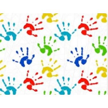 Imagem de Papel de Parede Infantil Quarto Escola Mãos Colorido - IC DECOR