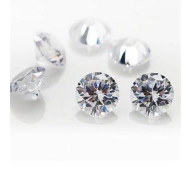 Imagem de 40 Pedras Zircônia 3.50 mm Gemstone Sintética, Corte Redondo, Branco C