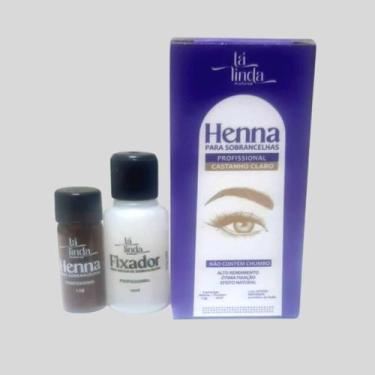 Imagem de Lá Linda - Henna Profissional Para Sobrancelhas 1,5g, Castanho Claro
