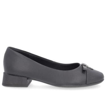 Imagem de Scarpin usaflex salto bloco ref al2602 feminino, 35, Preto