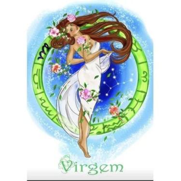 Imagem de Canga Praia Signos Poliéster Moda Verão Beach Astrologia - Blue, Virge