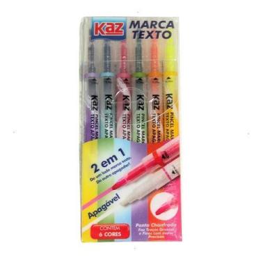 Imagem de Caneta Marca Texto Apagavel Pro 6 Cores Kaz Grife Apague 