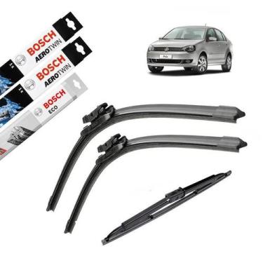 Imagem de Kit Limpador Parabrisa Bosch Vw Polo 2011 2012 2013 2014