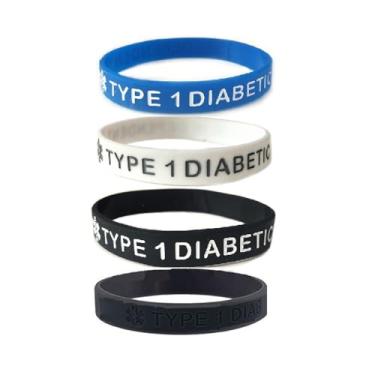 Imagem de JOYID Blood THINNER Pulseira de emergência para diabéticos tipo 1/2 de borracha com alerta médico, 7.8, Silicone