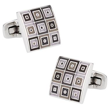 Imagem de Abotoaduras acolchoadas Cuff-Daddy em cinza com caixa de apresentação
