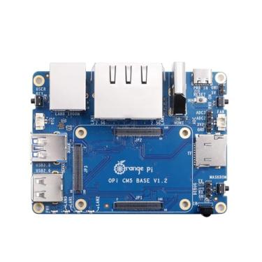 Imagem de Orange Pi Placa base CM5 com portas LAN 2 × 2,5 G, 1 porta LAN Gigabit, 3 conectores CM5 padrão, 4 portas de câmera, HDMI e USB, placa transportadora CM5 compatível com placa central Orange Pi CM5