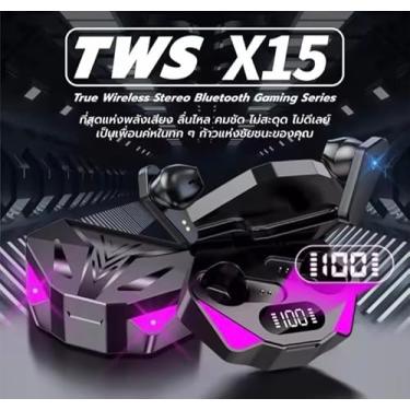 Imagem de TWS X15 Fones de Ouvido Bluetooth Gamer, LED Digital, Som Estéreo, Sem Fio, Preto