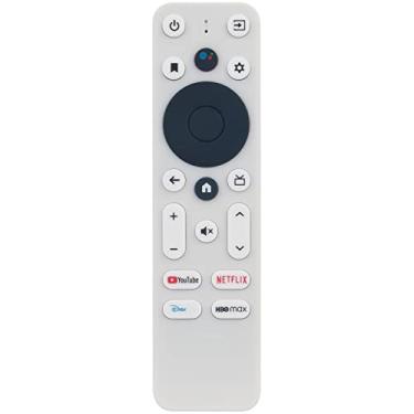 Imagem de Controle remoto de comando de voz de substituição para Onn Android TV 4K UHD Stick TV Box 100024646 100026240 com 4 botões de tecla de aplicativo de atalho